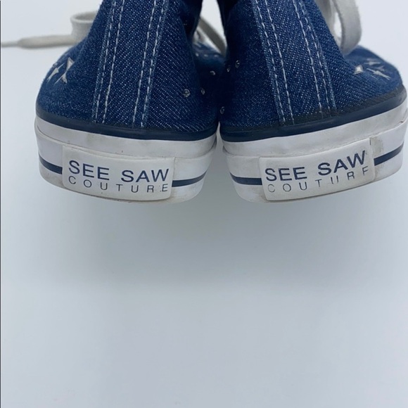 See Saw Couture Denim Dance Star Hightop Sneaker size 8 - Picture 5 of 7